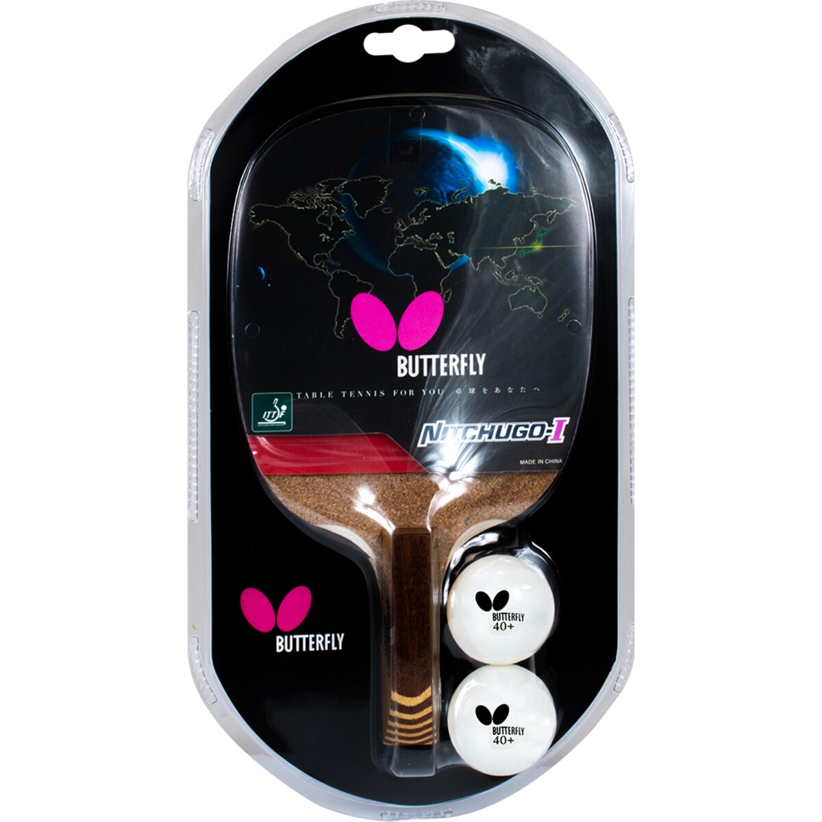 Butterfly Penhold Nitchugo Racket: Full Racket in Package